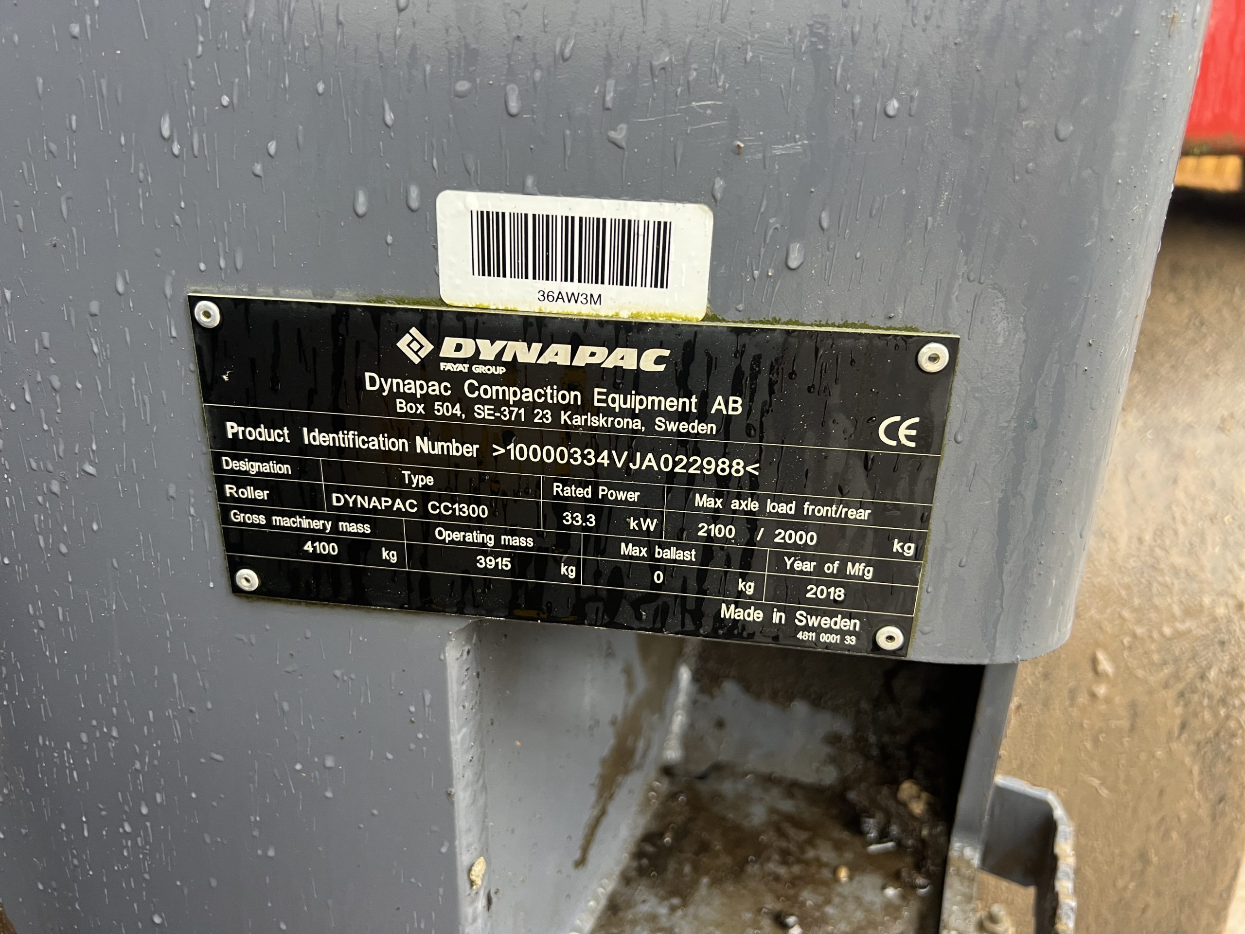 DYNAPAC CC1300 ROLLER 2016 - used plant for sale at J Hawes Ltd - view 10