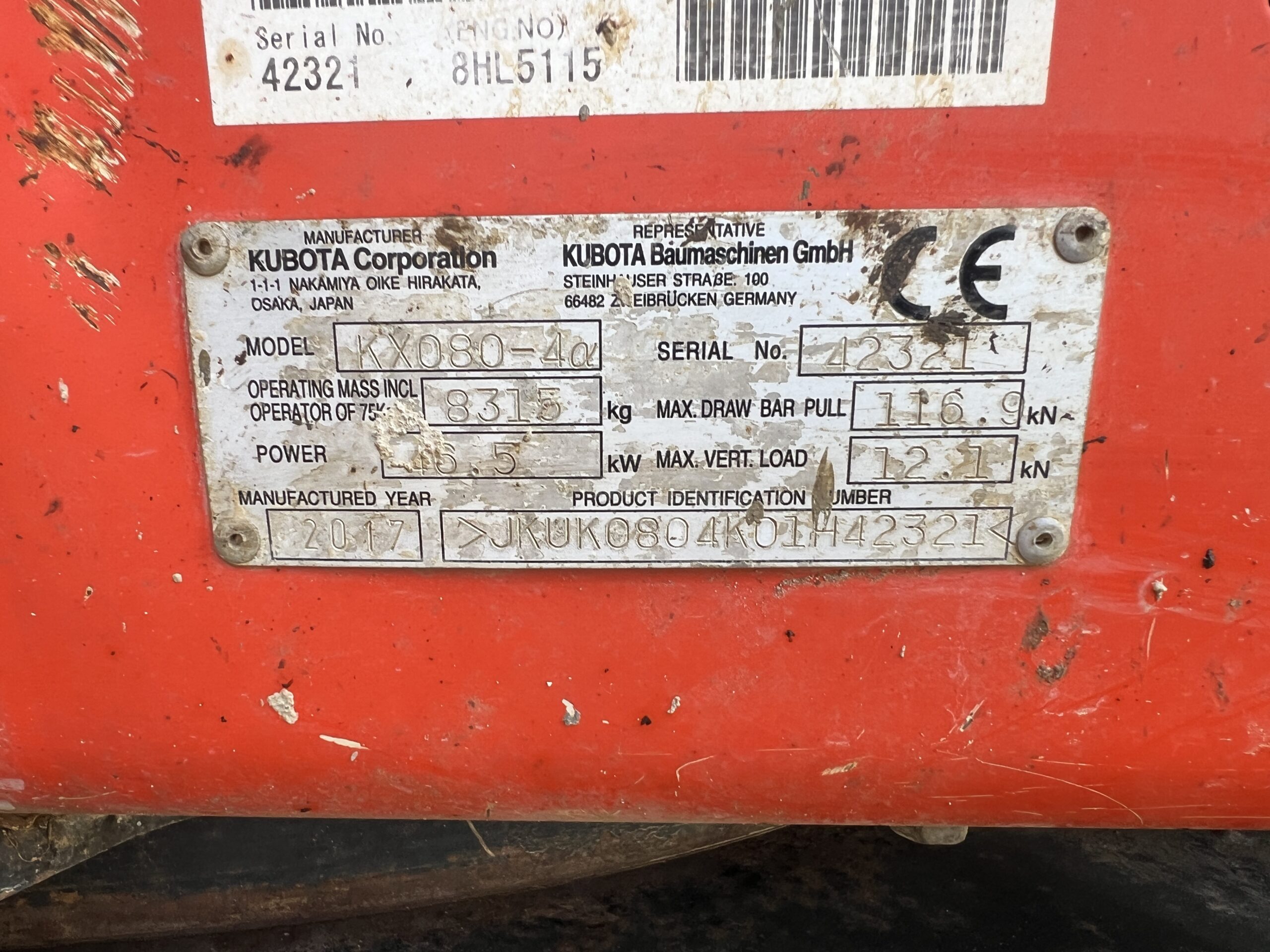 KUBOTA KX080-4A 2017 - used plant for sale at J Hawes Ltd - view 14