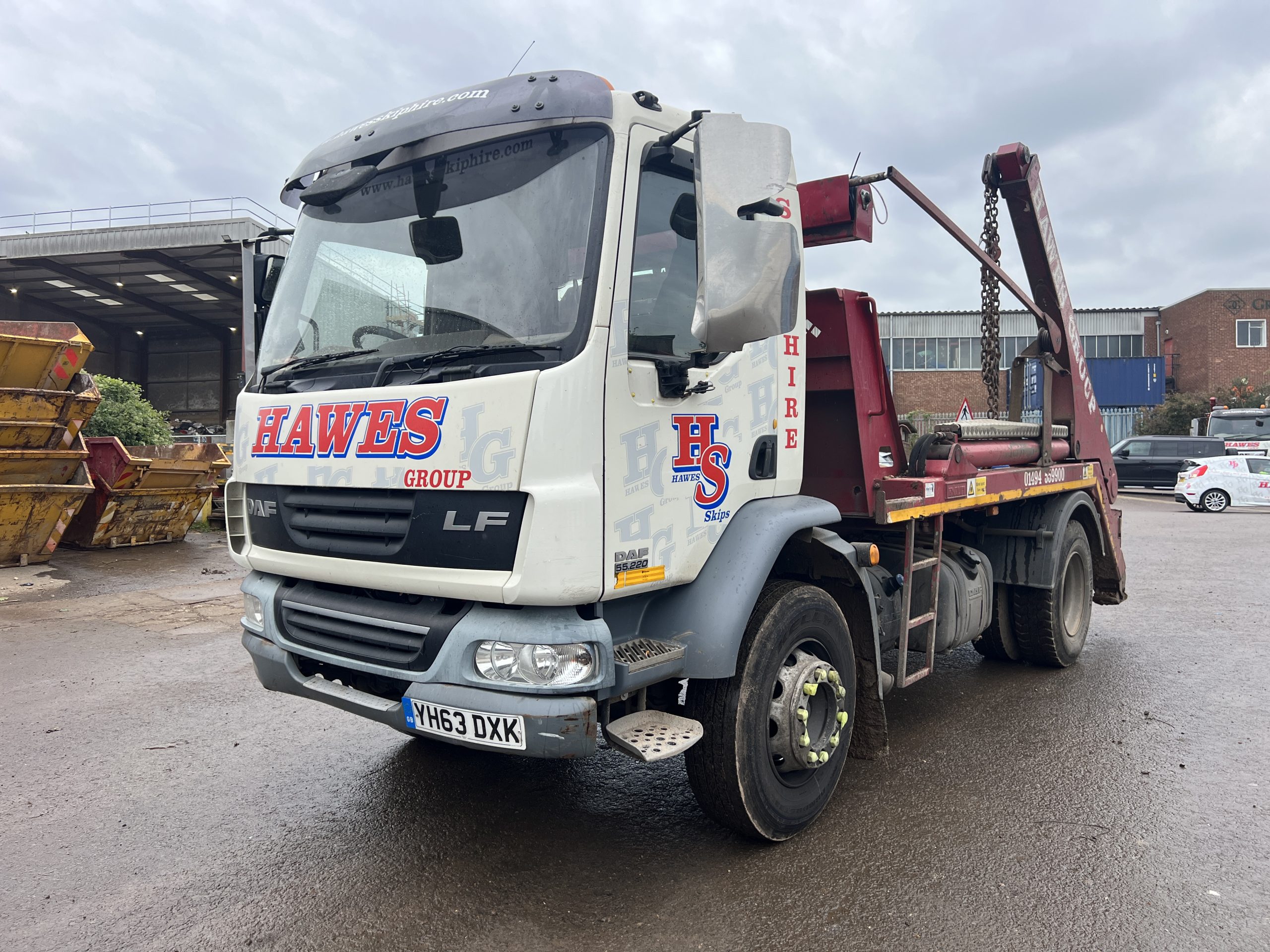DAF LF55.220 18T SKIP LORRY 2013 - used trucks for sale at J Hawes Ltd - view 3
