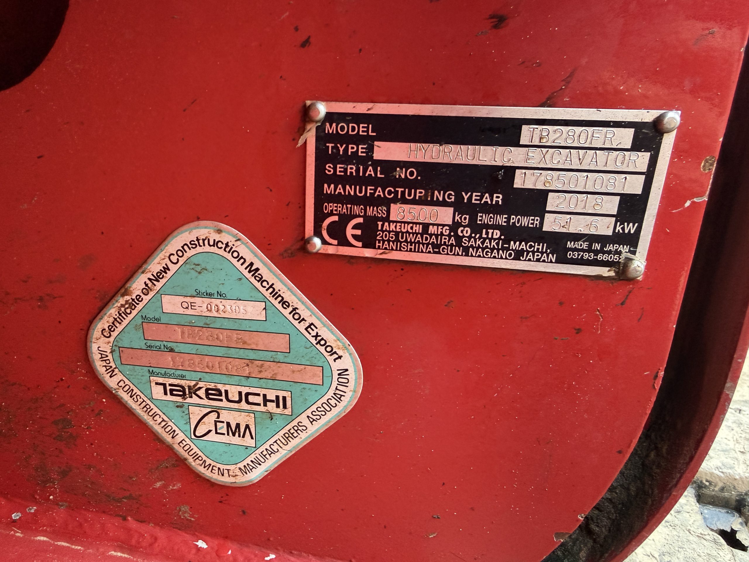 TAKEUCHI TB280FR - used plant for sale at J Hawes Ltd - view 12
