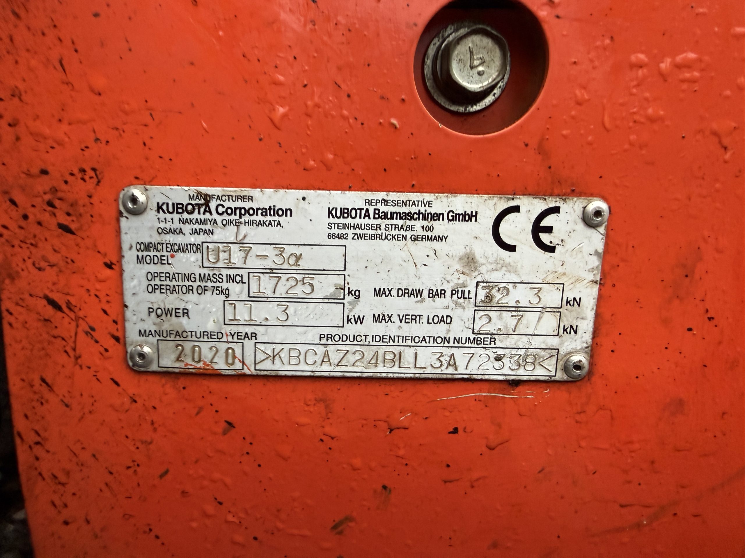 KUBOTA U17-3 - used plant for sale at J Hawes Ltd - view 10