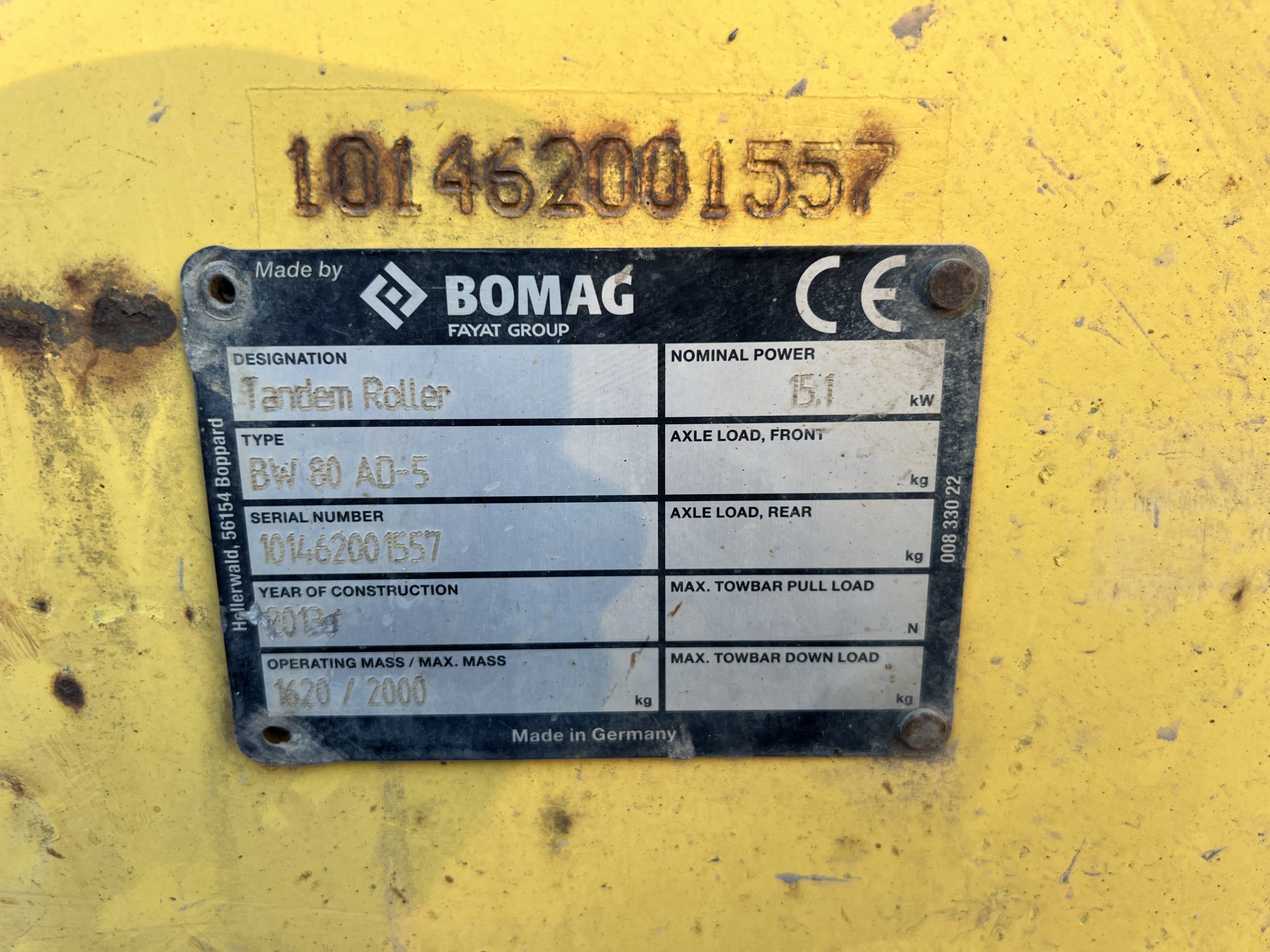 BOMAG BW80AD-5 2013 - used plant for sale at J Hawes Ltd - view 11